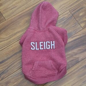 Red Dog Hoodie with 'Sleigh' Print